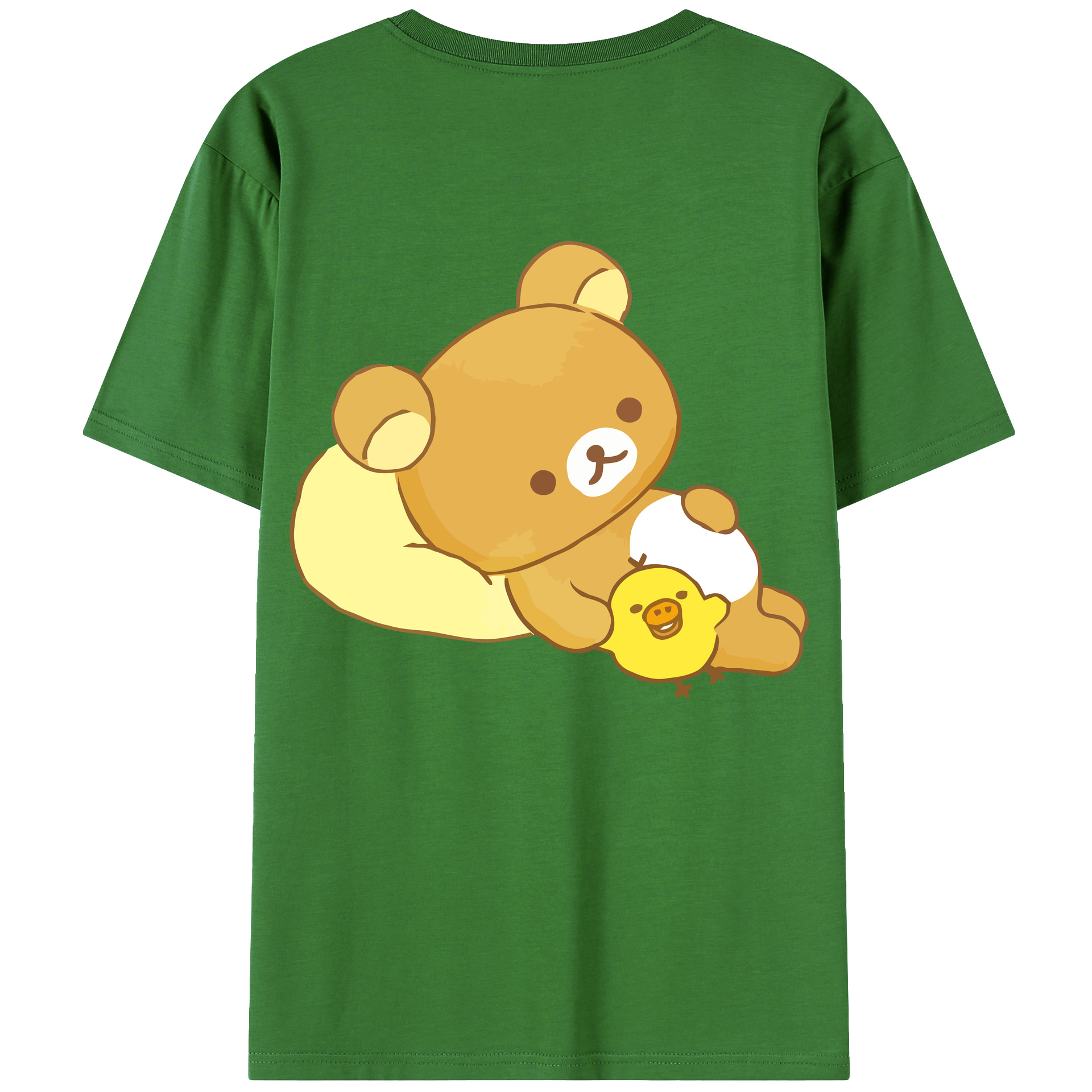 （画像用） リラックマ リラックマ キイロイトリ Rilakkuma Korilakkuma Kiiroitori レディース半袖Tシャツ(バックプリント)